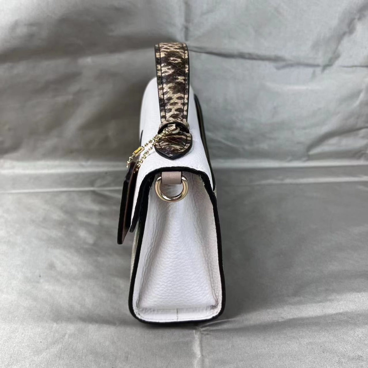 Coach CA427 Kleo Top Handle In Blocked Signature Canvas In Light Khaki Chalk Multi Coach CA427 Kleo Top Handle In Blocked Signature Canvas In Light Khaki Chalk Multi